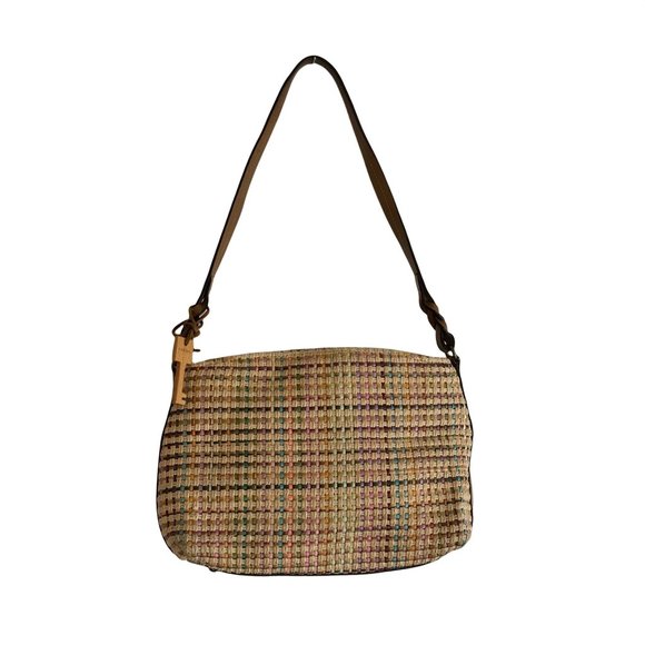 Fossil Handbags - FOSSIL Basket Weave Straw Jute Leather Satchel Purse
